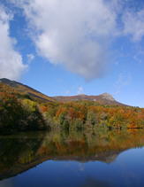 Autum colors reflected in lake